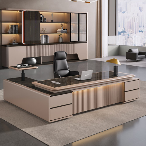 升降老板办公桌椅组合