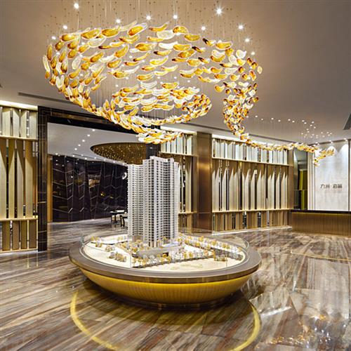 厂家灯具酒店会所大堂非标工程灯软装设计师艺术大型蜡烛吊灯