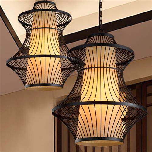 禅意茶室吊灯新中式仿古酒店工程灯餐饮包间楼梯间东南亚灯具吊灯