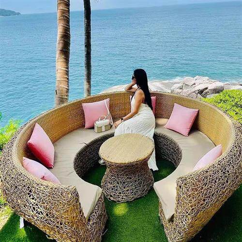 户外藤编鸟巢卡座悬挂座椅套件树上餐厅沙发景区民宿网红打卡道具