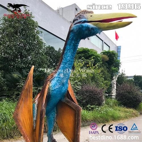 大型仿真恐龙模型制作厂家会飞的龙翼龙机械模型景区游乐园产业.
