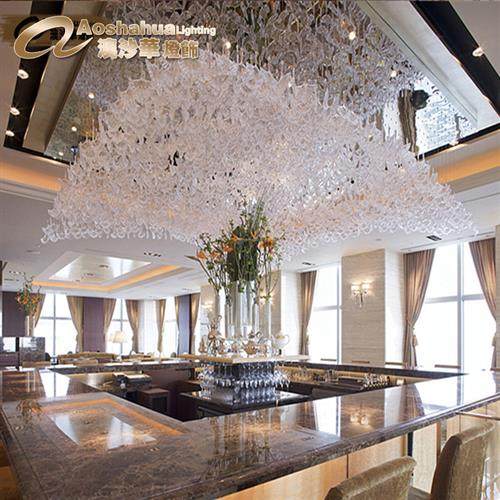 琉璃荷叶盘大吊灯吹制飞碟艺术吊灯会客厅大会议厅用大吸顶吊灯,家装灯饰光源,客厅吊灯,淘宝优惠券,粉丝福利购,淘宝优惠卷