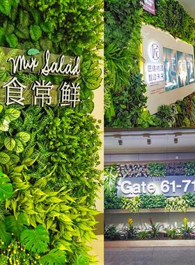 仿真植物墙网红墙面背景墙绿色塑料绿植人造草皮假花布景草坪装饰
