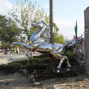 不锈钢镂空马雕塑铁艺动物抽象人物草坪景观美陈装饰摆件