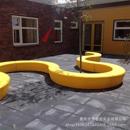 户外玻璃钢座椅商场休闲椅异形长条树池坐凳公共休闲区环形等候椅