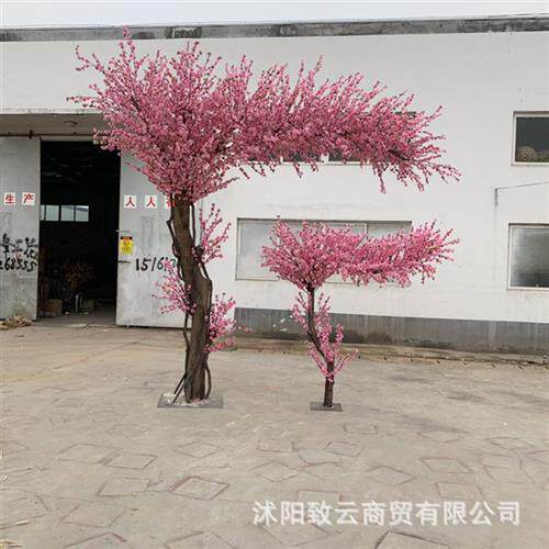 仿真桃花树酒店橱窗装饰桃花枝假树延伸型仿真樱花树许愿树