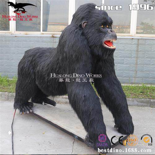 动物模型仿真动物机械电动黑猩猩动物园商场摆件华龙模型制作工厂