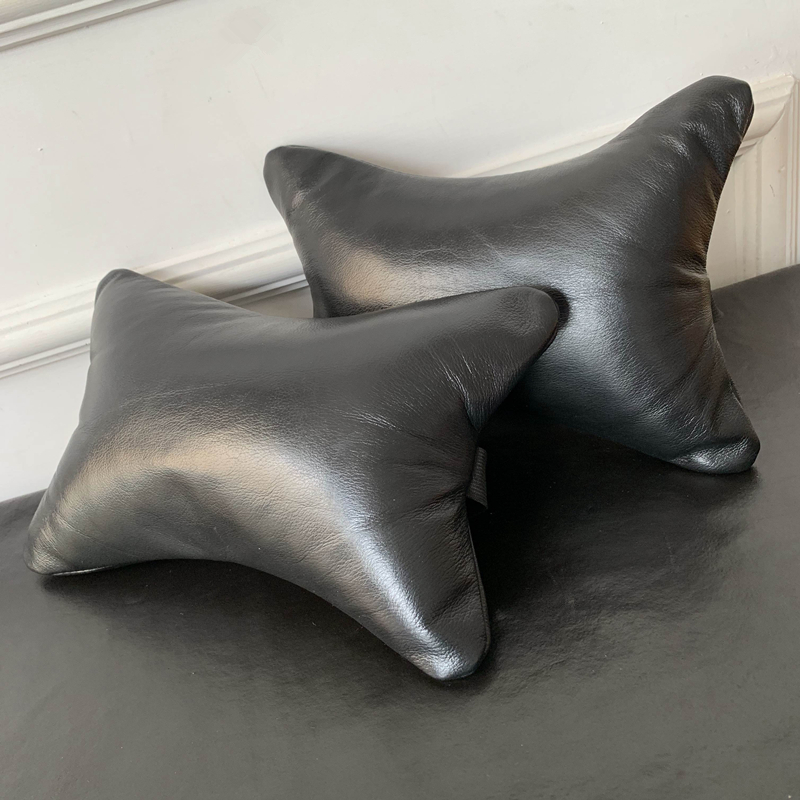 汽车头枕b车用护颈枕创意双面枕靠枕真皮颈枕一对车内枕头车载用