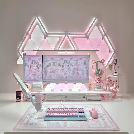 RGB幻彩拼接灯电竞桌搭氛围灯WIFI蓝牙可连LED星座量子拼接壁灯