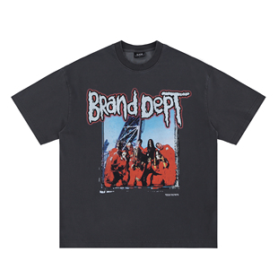 美式活结摇滚乐队印花音乐专辑周边重金属风夏季潮牌重磅短袖T恤