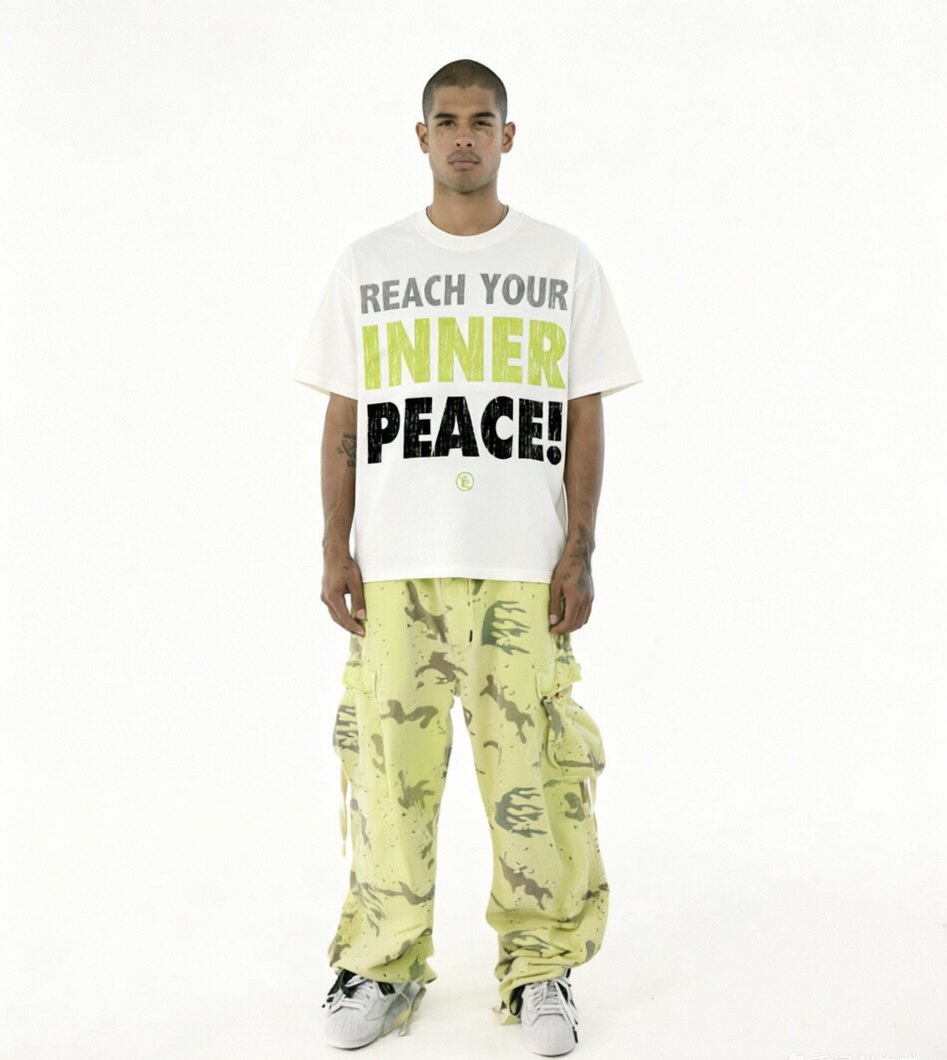 美式高街hellstar地狱之星REACH YOUR INNER PEACE!标语印花短袖T