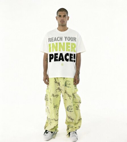 美式高街hellstar地狱之星REACH YOUR INNER PEACE!标语印花短袖T