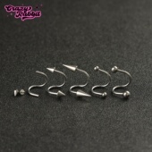 CrazyRabbit F136医用钛合金S型铆钉唇环唇钉甜酷辣妹耳骨钉耳环