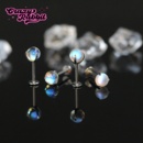 CrazyRabbit 超仙月光蛋白石钛合金耳钉唇钉F136平底耳骨钉耳饰品