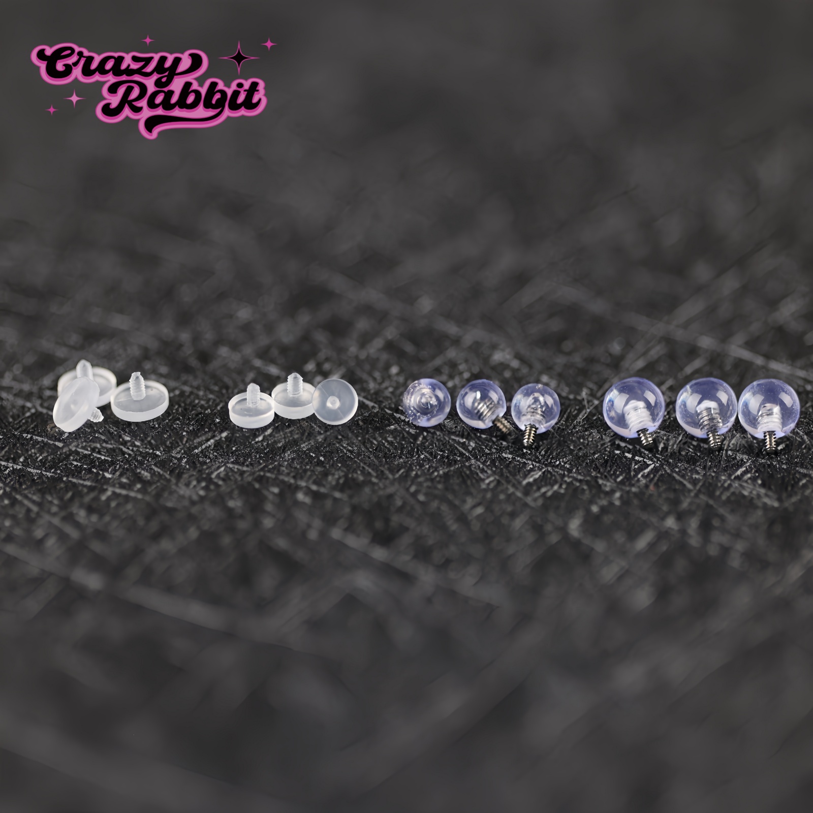 透明球钛合金F136耳钉1.2/1.0杆可用内螺纹0.9学生耳骨钉新打可用