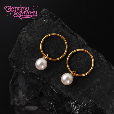 CrazyRabbit F136医用钛合金耳圈素圈耳环小众穿刺鼻环耳骨环唇环