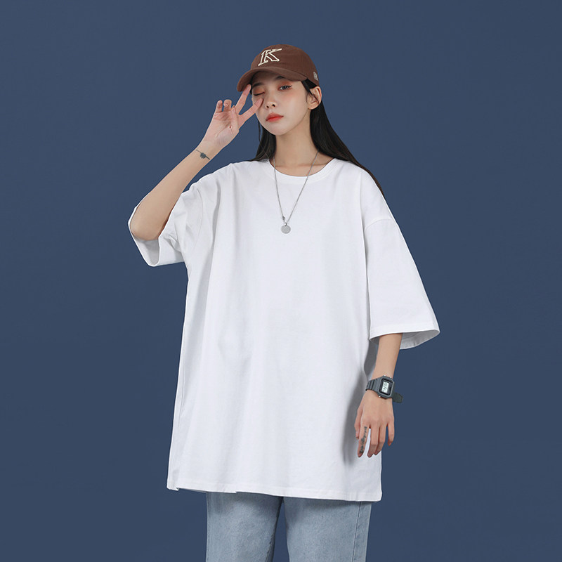 高考穿的衣服女纯色中考T恤初高中生无字无图案全白考试专用服装