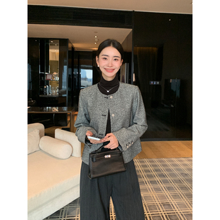 开衫 精致小香风圆领外套女气质肌理感短款 上衣 Lin高贵银灰 Maven