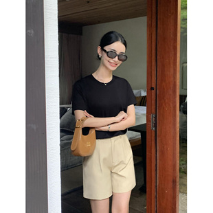 T恤经典 Maven 圆领棉质高密显瘦短袖 现货7.5折 百搭上衣 Lin