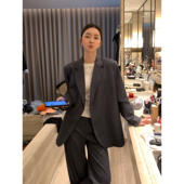 Maven 外套女休闲黑色西服 气质撞色宽松西装 Lin 精致解构简约版