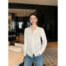 Lin 女宽松通勤气质叠穿长袖 静奢老钱风 翻领衬衫 上衣 经典 Maven