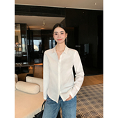 女宽松通勤气质叠穿长袖 Maven 上衣 经典 翻领衬衫 Lin 静奢老钱风