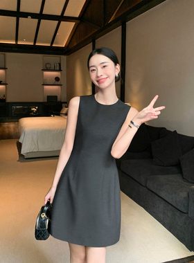 Maven Lin 高级设计感西装连衣裙女夏季气质收腰显瘦无袖a字短裙