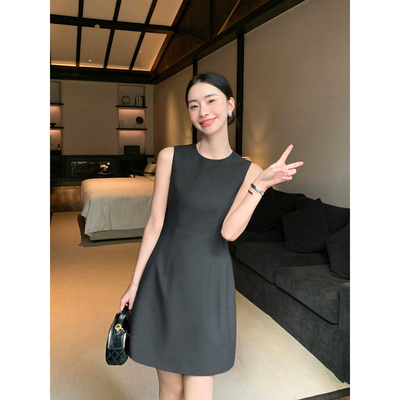 高级设计感连衣裙女无袖背心裙