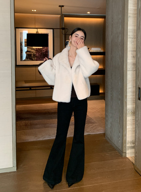 Maven Lin【现货7折】复古黑色弹力微喇牛仔裤女低腰显瘦喇叭裤