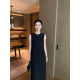 Lin 气质简约黑色背心裙女新款 法式 Maven 圆领直筒宽松无袖 连衣裙
