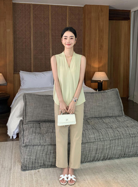 Maven Lin 黑色西装裤女秋季新款修身显瘦锥形九分裤休闲裤子