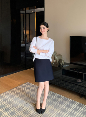 Maven Lin【现货7折】至简经典 精致西装半身裙女高腰a字包臀半裙