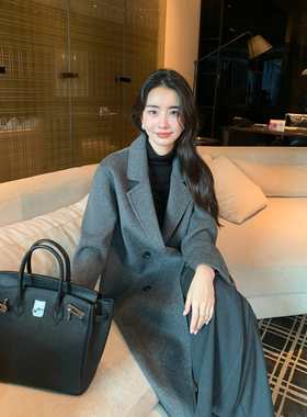 Maven Lin 精选立裁丨1OO羊毛双面呢大衣女高级感中长款毛呢外套