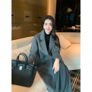 1OO羊毛双面呢大衣女高级感中长款 精选立裁 毛呢外套 Lin Maven