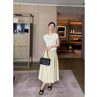 垂坠感伞裙a字裙高级感显瘦百褶裙半身裙女 现货7折 Maven Lin