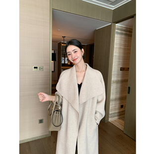 高级羊毛翻领毛呢外套女气质长款 奢感典藏 双面呢大衣 Lin Maven