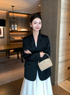 Maven Lin 都市静奢感|精心羊毛西装外套女春秋高级感宽松小西服