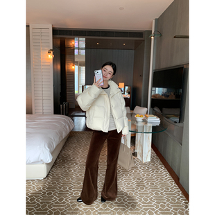 女垂坠光泽感直筒裤 Maven 复古灯芯绒微喇休闲裤 时髦进阶 子 Lin