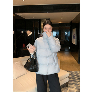 Maven 90白鸭绒立领羽绒服女通勤翻领双拉链保暖外套 Lin云朵绒感