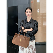 宋jia同款 Maven Lin 高级感荔枝纹理pu皮衣女黑色收腰机车夹克