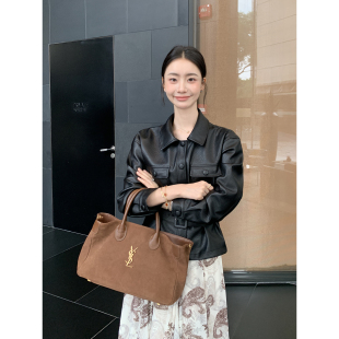 高级感荔枝纹理pu皮衣女黑色收腰机车夹克 宋jia同款 Maven Lin