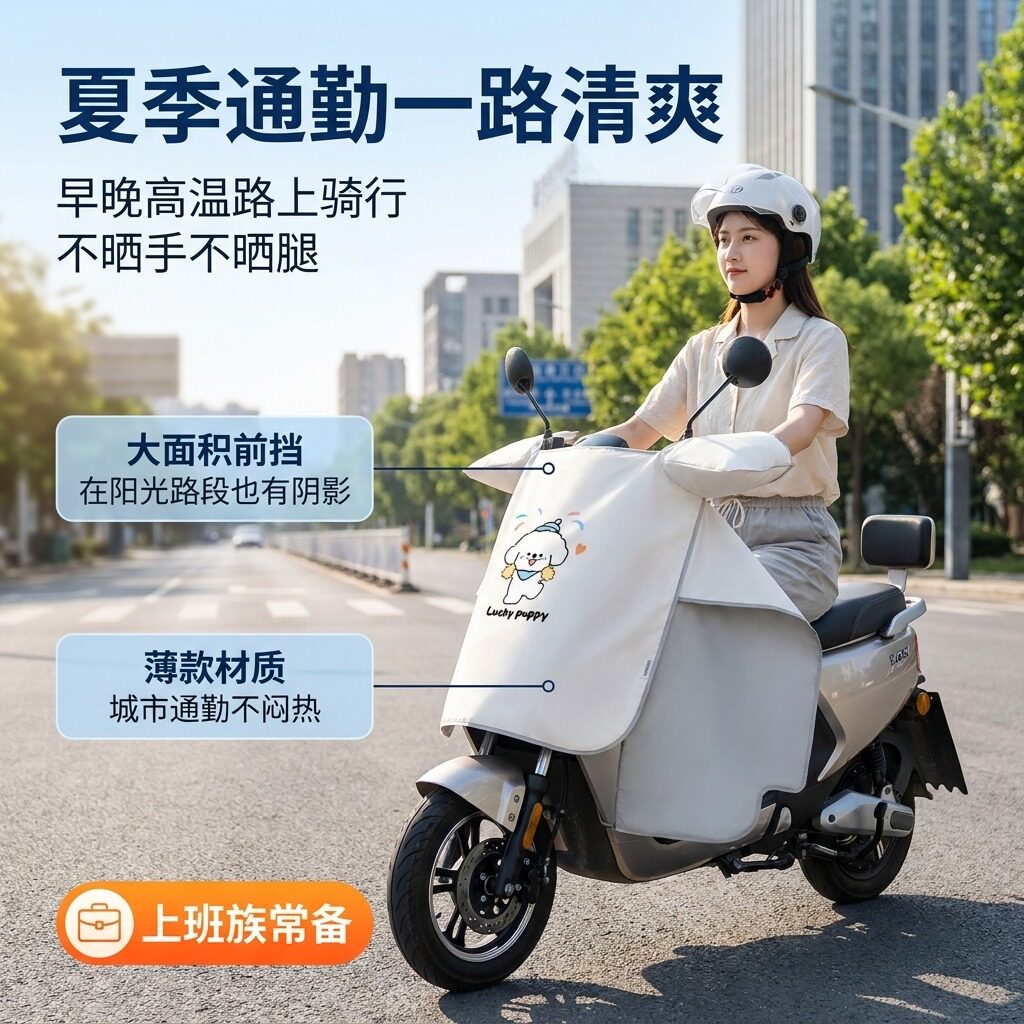 电动车挡风被坐垫烫画款防晒夏季薄款遮阳挡风电动摩托车防风罩