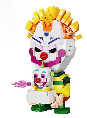 MOC益智玩具外太空杀人小丑模型人偶小颗粒拼装积木创意玩具