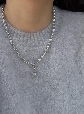 MaisonCleo珍珠马蹄扣毛衣链