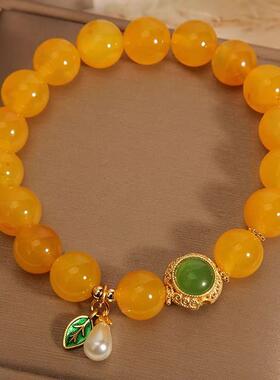 MaisonCleo黄玛瑙珍珠手链