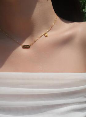 MaisonCleo小方牌锁骨链女款
