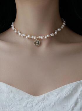 MaisonCleoS925纯银珍珠锁骨链