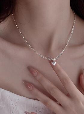 MaisonCleo925银双链爱心项链