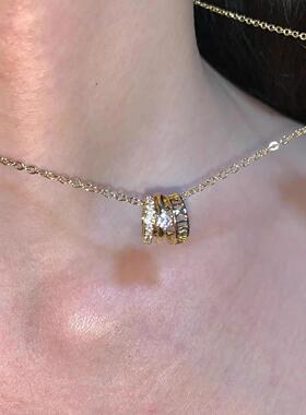 MaisonCleo镶钻罗马三环锁骨链