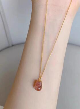 MaisonCleo和田玉碧玺貔貅项链